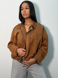 Veste suédine Camel