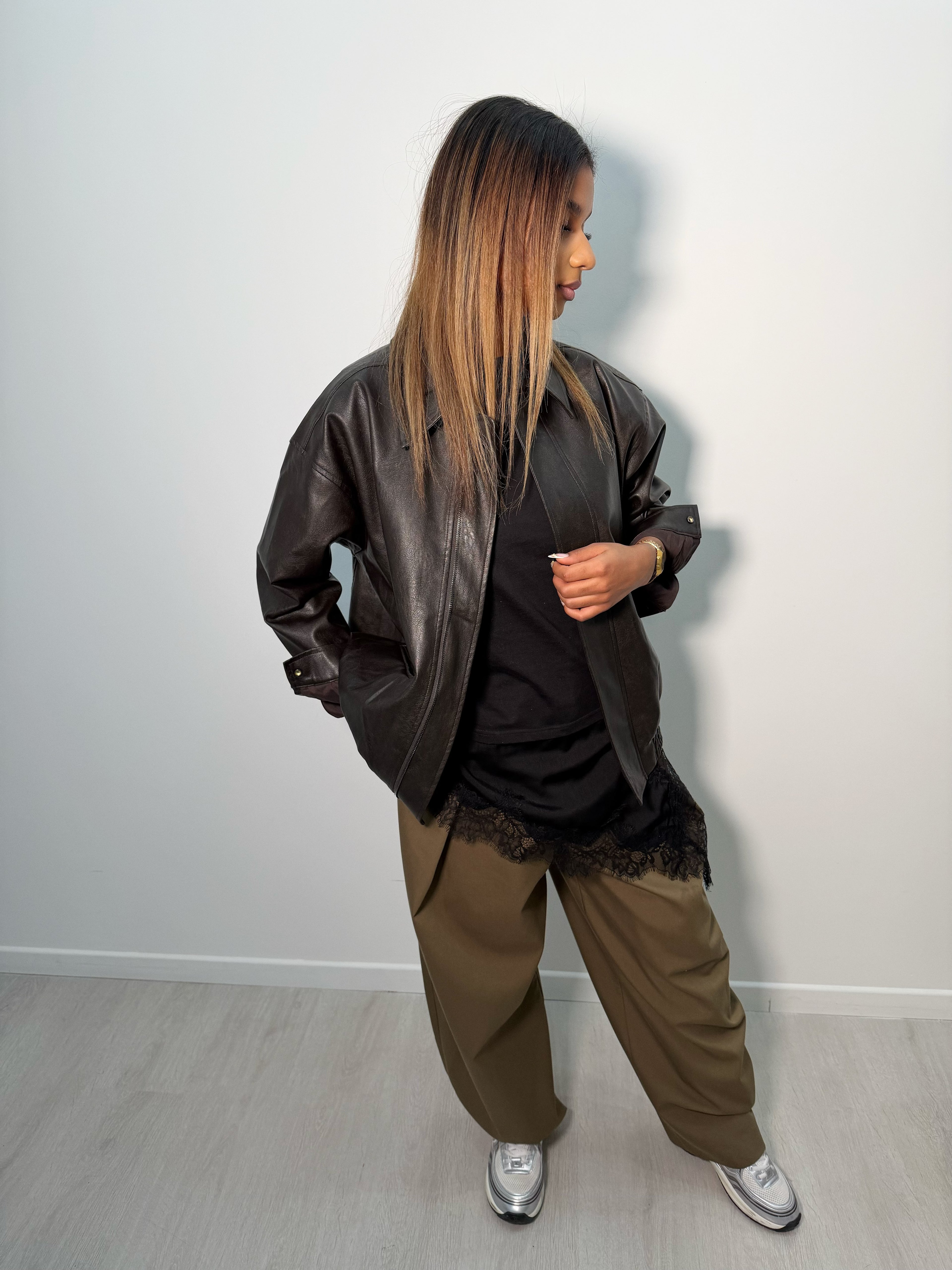 Veste oversize similicuir