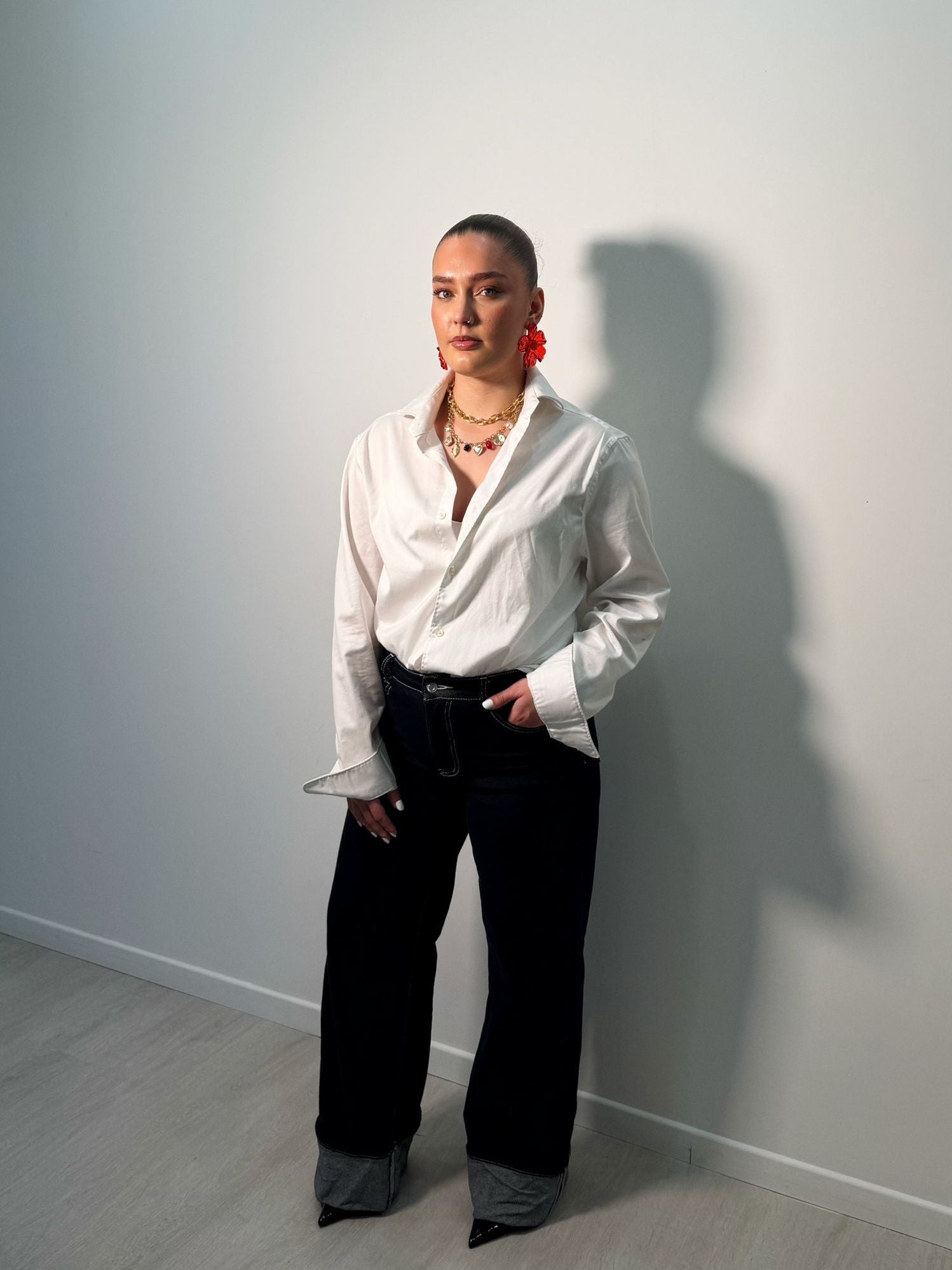 Jean droit taille haute