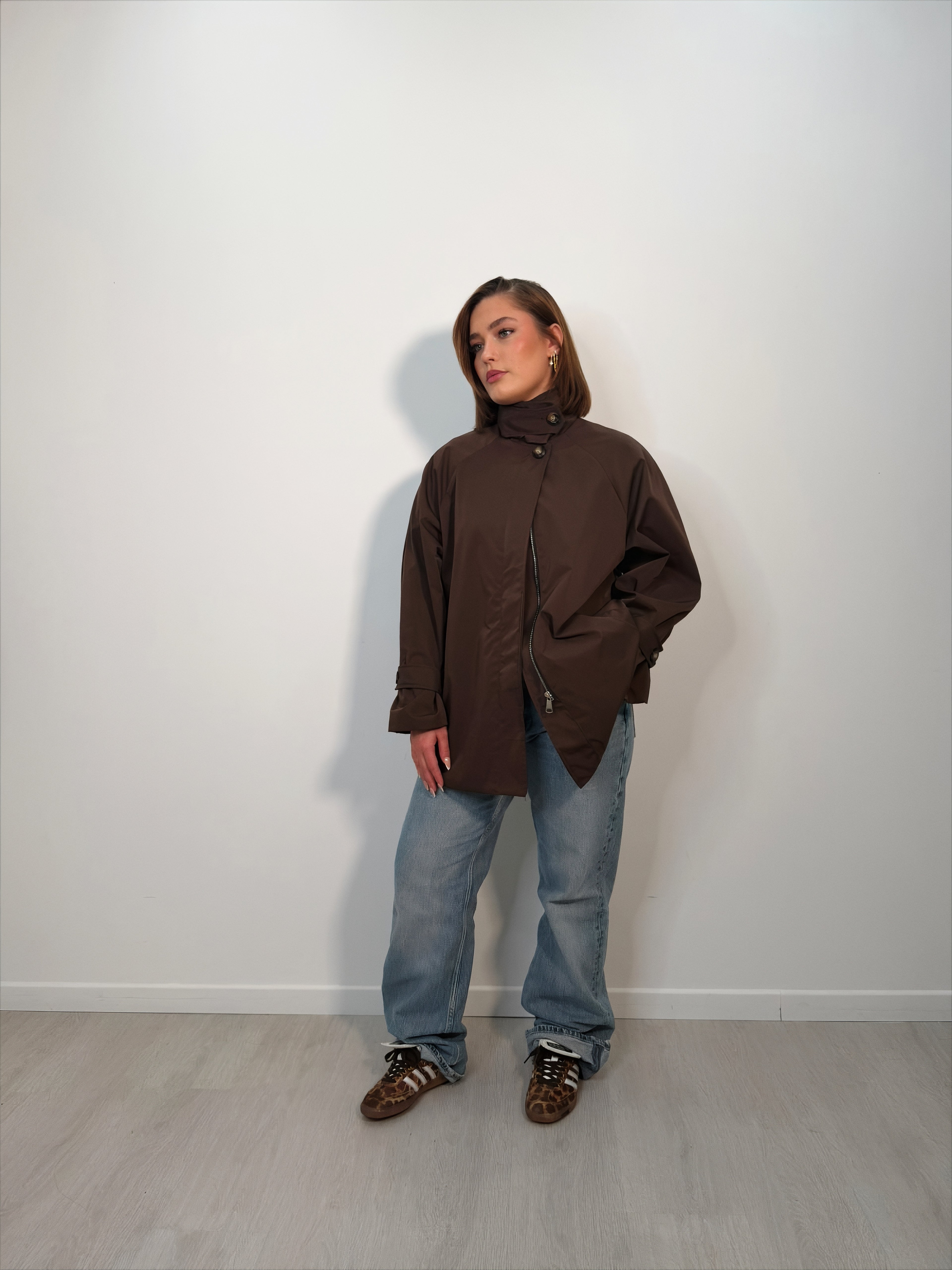 Trench mi-long chocolat