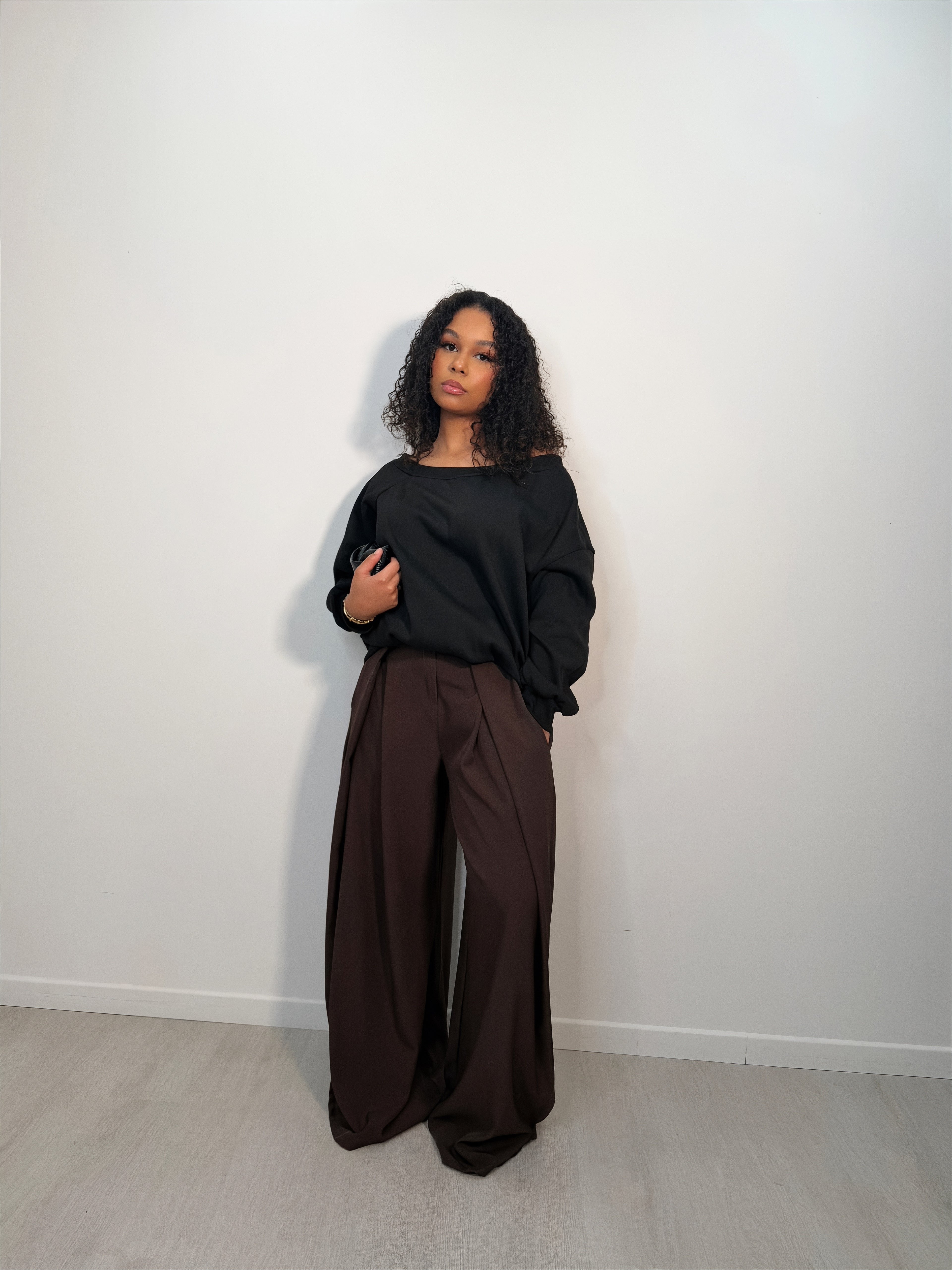 Pantalon style portefeuille marron